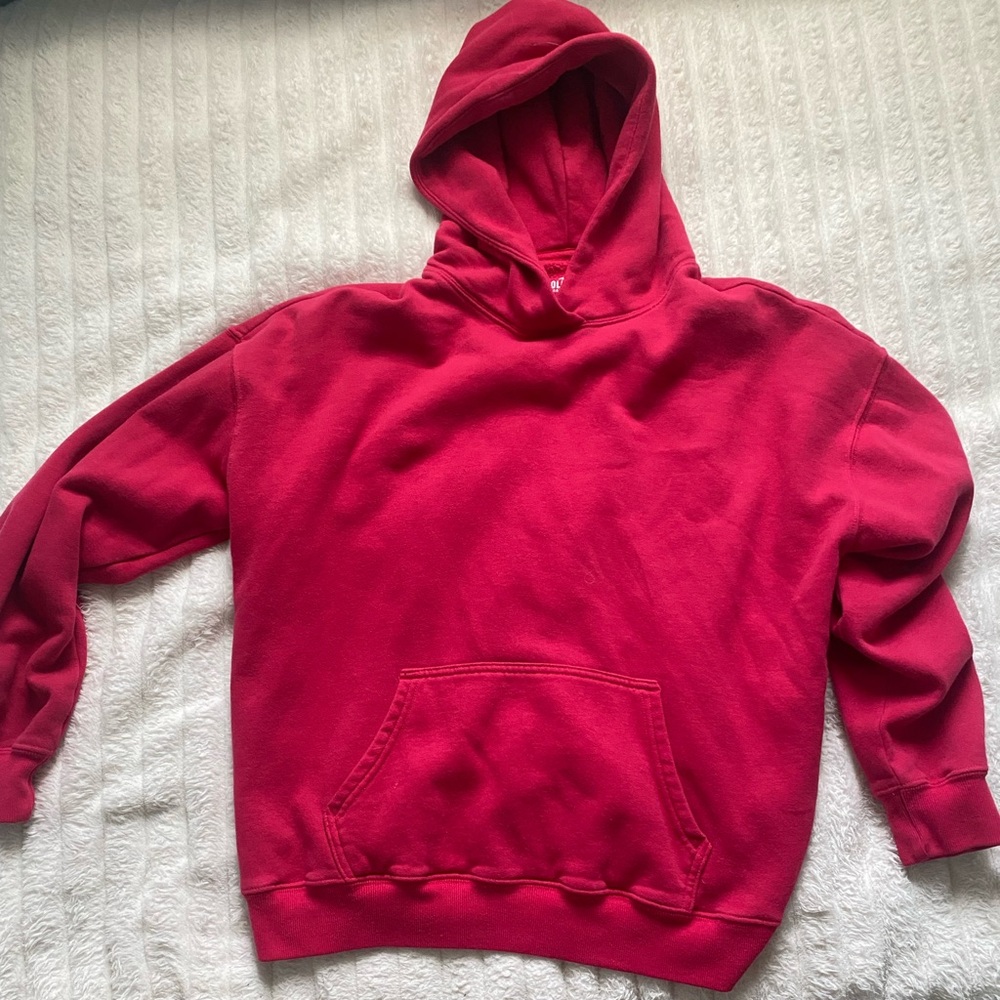 Hollister DISCONTINUED bright red/hot pink hollister cozy hoodie